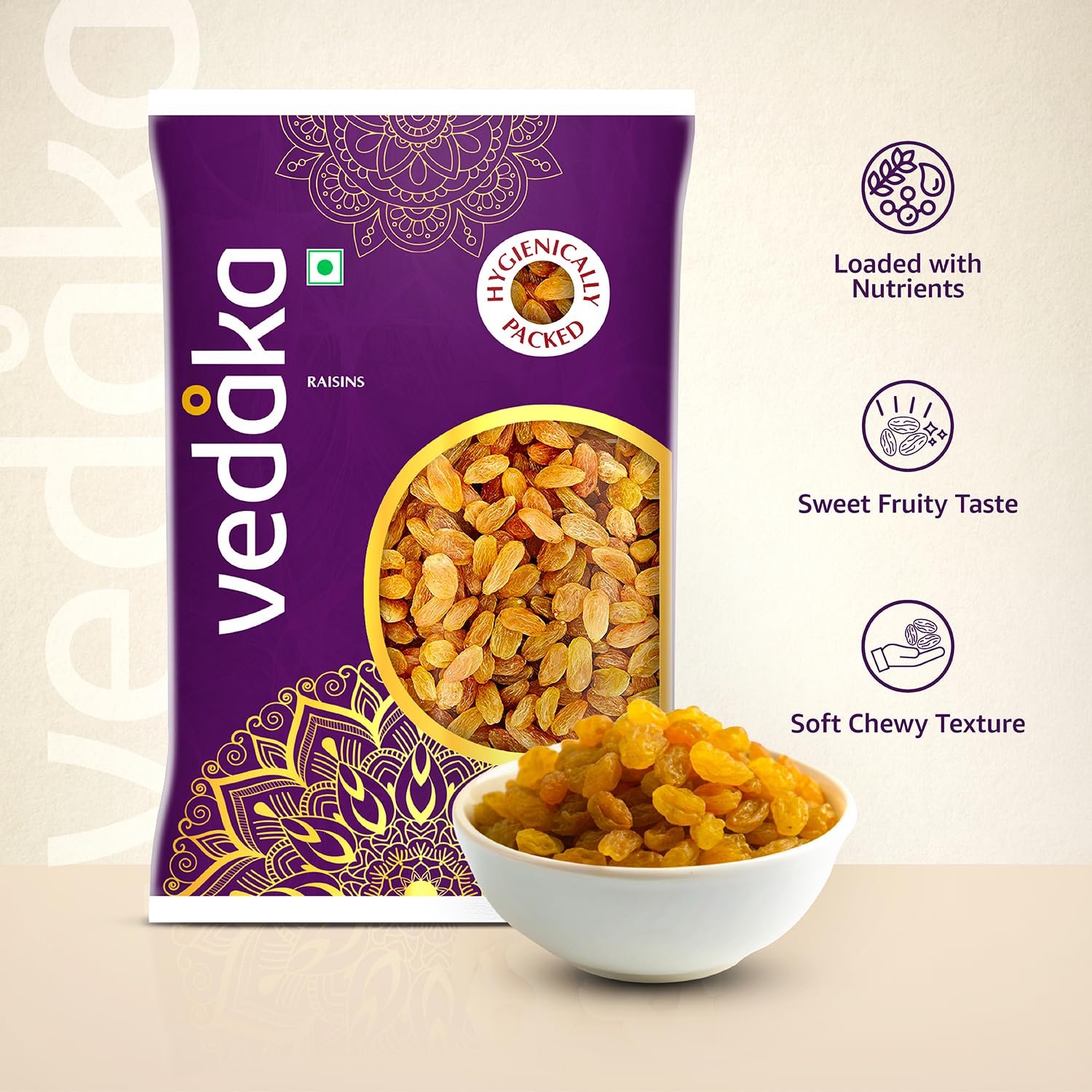 1 Kg | Kismish | Premium Dried Grapes | Sweet Fruity Taste and Soft Chewy Texture | Natural Source of Antioxidants, Potassium &amp; Fiber | Healthy Snack - View 3